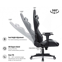Chaise de bureau East Seat en cuir, pivotante et inclinable, style racer, pour le gaming et les jeux