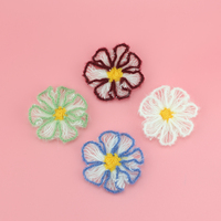 7cm fait à la main Crochet fleur Mohair Crochet tournesol marguerite laine fleur coudre sur vêtements sac et accessoires de vêtement