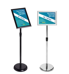 Supporto per Menu Pieghevole Regolabile con Base Rotonda in Alluminio, Espositore da Terra Argento per Uso Interno A3 - Product Image 5