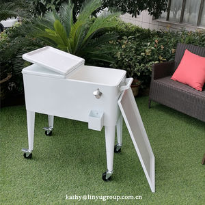 Carrito Enfriador de Bebidas Portátil con Ruedas para Exteriores, de 80 Cuartos, Color Blanco, para Patio, <span class=keywords><strong>Nevera</strong></span> Móvil para Hielo, Cerveza, Refrescos - Product Image 5