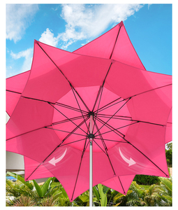 Sombrilla de <span class=keywords><strong>Patio</strong></span> con Diseño de Flores Pequeñas, Poste Central, Dos Niveles, Color Rosa - Product Image 2