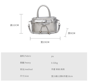 Sac à main de luxe pour femme en PU avec fermeture éclair et design portable, sac bandoulière - Product Image 6