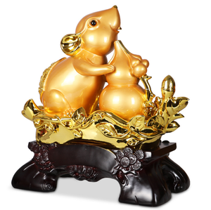 Statue de <span class=keywords><strong>Rat</strong></span> Chinois Doré Feng Shui pour la Décoration de la Maison et <span class=keywords><strong>du</strong></span> Bureau, <span class=keywords><strong>Année</strong></span> <span class=keywords><strong>du</strong></span> Zodiaque <span class=keywords><strong>2020</strong></span>, pour la Bonne Fortune - Product Image 2