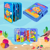 Nouveau design Montessori Livre d'activités silencieux en feutre Monde sous-marin 5-7 ans Tout-petits Autocollants Jouets éducatifs Certifié CE Motricité fine