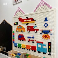 Mur de blocs de construction pour enfants à grandes particules, jouet de sol, puzzle DIY combinable, mural, pour couloir d'école maternelle et entrée