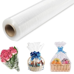 QAPE) Clear Cellophane Wrap Roll 34In X Extra Wide Clear Wrapping Paper,Transparent Thicker