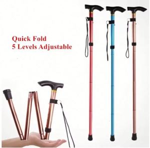Bâton de marche léger télescopique, bâtons de randonnée, bâtons de trekking en alliage d'aluminium, canne pliante, béquilles pour personnes âgées - Product Image 1