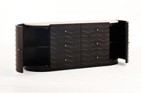 Collection de meubles nordiques rétro minimalistes, armoire en pin et béton recyclé, armoire noire pour salon, meubles de salon
