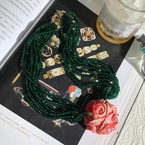 Colgante vintage de cristal multicapa con concha de reina, diseño retro exquisito con tallado de rosa, estilo moderno y versátil. - Product Image 4