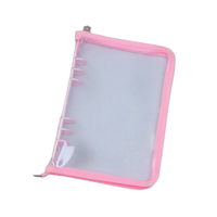 Classeur à anneaux transparent imprimé coloré avec paillettes, pochettes souples en PVC A6/A5 avec fermeture éclair, 6 anneaux, album cadeau, bureau/école, 80