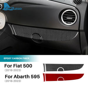 Fibra de carbono suave Real para <span class=keywords><strong>Fiat</strong></span> <span class=keywords><strong>500</strong></span> Abarth 595 2016 2017 2018 2019 2020 2021 <span class=keywords><strong>2022</strong></span> 2023 coche Co-liopt accesorios adhesivos interiores - Product Image 4