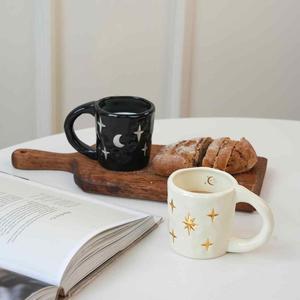 New Design Good Quality Eco-friendly Stoneware Ceramic Coffee Mug Star Pattern Customizable Colors Designs Food Safe Dishwasher - Product Image 1