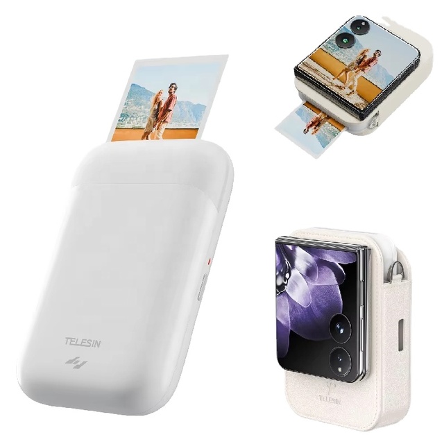 TELESIN LIENE Portable Photo Printer 300dpi Wireless Bluetooth Mini Printer with ZINK Ink-Free Tech Work with Printer App