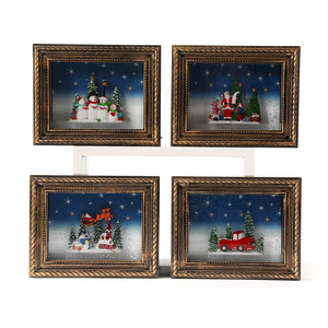 Décoration de Noël créative avec cadres photo interchangeables, boîte à musique lumineuse sur le thème de la neige, inspirée de la musique, parfaite pour - Product Image 5
