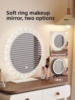 Nouvelle coiffeuse style crème 2025, moderne, simple et minimaliste, pour chambre à coucher, avec armoire de rangement intégrée en bois massif