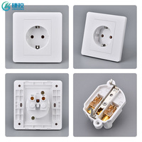Enchufe de Pared Decorativo de Panel Grande sin Bordes, 2 Puertos, 16A, Clasificación IP20, Enchufe Eléctrico Moderno y Minimalista para el Hogar (PC+Cobre)