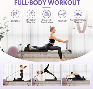 Cama de Pilates Reformer Plegable Portátil de Aluminio para Yoga y Fitness en Casa - Product Image 6