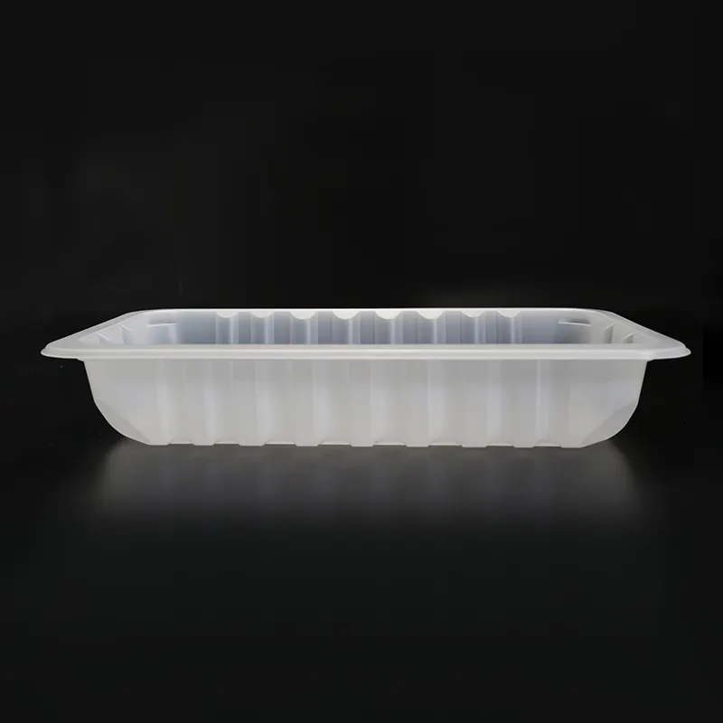 Plateau en plastique jetable blanc pour emballage alimentaire, emballage en PP