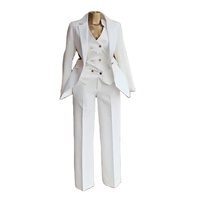 Ensemble tailleur trois pièces pour femme, style bureau, couleur unie, veste, gilet et pantalon, nouvelle collection printemps 2026, pour femmes européennes et américaines