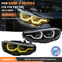 Feux avant LED LIANGTU pour BMW Série 4 V2 IKON F32/F33/F36/F80/F82 2013-2020 Nouveau 6000K Lampe avant de voiture Jaune DRL