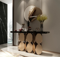 Table de porche de luxe Table de console murale en marbre design Hall d'entrée Table de vue d'extrémité simple post-moderne pour meubles de salon