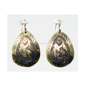 2025 Belarus Antique Dual Tone Bronze <b>Earring</b> Polished Round <b>Earrings</b> Western Rustic Jewelry <b>Long</b> <b>Earrings</b> Copper Sleeve Blouse - Product Image 1