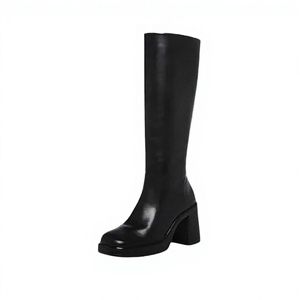 Fabricación Profesional, Buen Precio, Nuevo Diseño, Botas Ecuestres de Invierno con Tacón Cuadrado y Plataforma para Mujer, de PU con Cierre - Product Image 3