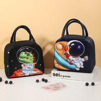 Nouveau sac à lunch bento en cuir mignon pour enfants avec poignée, design de dessin animé gonflable 3D, thermique et isotherme