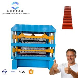<b>Canopy</b> + Auxiliary Building Tile 3-layer Manufacturing Equipment Full-automatic 3-layer Roll Forming Machine - Product Image 1