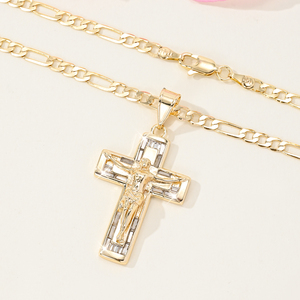 종교 목걸이 패션 쥬얼리 십자가 예수 펜던트 금도금 14k 종교 쥬얼리 목걸이 - Product Image 5
