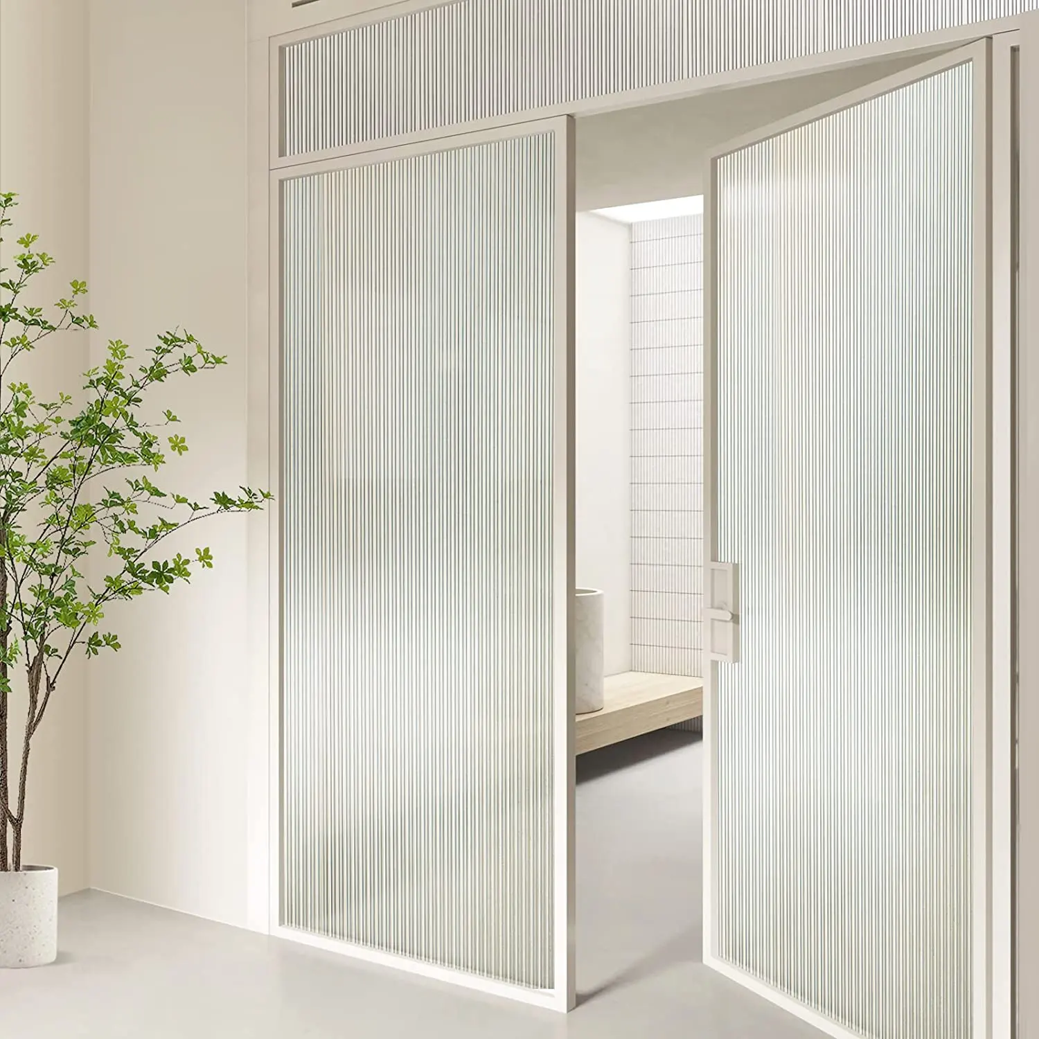 Home Office Decoration Reed Glass Window Privacy Protective Window Film Frosted Window Film