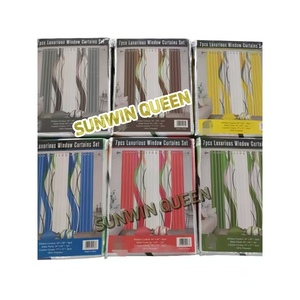 Thanh Lịch 7Pcs Faux Lụa Rèm Cửa Sổ Thiết Lập Mỹ Phong Cách 100% Polyester Màn Rèm Cửa Một Pcs Sheer Bảng Điều Chỉnh Đệm Bao Gồm - Product Image 4