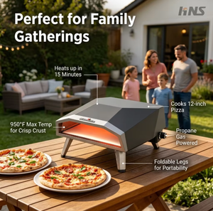 Horno de pizza de gas de 16 pulgadas con piedra de pizza giratoria eléctrica <span class=keywords><strong>Parrillas</strong></span> de barbacoa profesionales <span class=keywords><strong>para</strong></span> cocinar pizza - Product Image 6