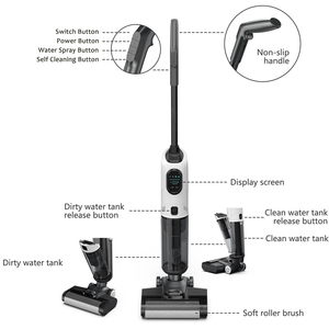 Battery Powered Smart Cordless Floor Wash <b>Mop</b> Wet <b>Dry</b> Vacuum Cleaner for Household and Hotel Use Floor Wash - Product Image 3