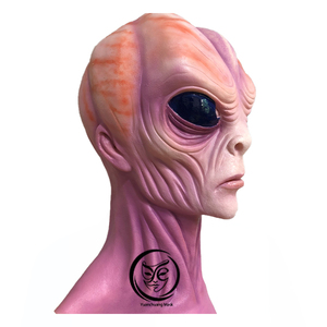 Masque facial réaliste sur mesure, fabriqué à la main en silicone, masque d'alien violet réaliste, accessoires de cosplay pour film, fête, Halloween - Product Image 2