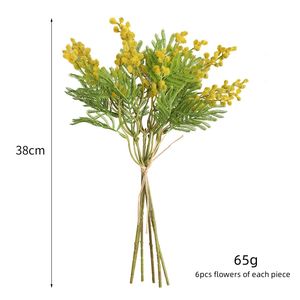 Frijoles de acacia de bayas artificiales de alta calidad, Mimosa amarilla, para decoración de interiores, venta al por mayor - Product Image 6