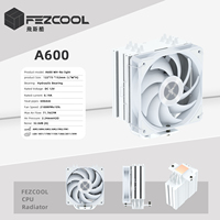 Refroidisseur d'air pour processeur de bureau FEZCOOL A600, 6 caloducs, roulement fluide, contrôle intelligent de la température, ventilateur silencieux, compatible avec tous les modèles