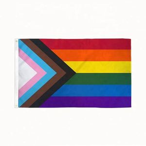 Rainbow Peace Pride <b>Flag</b> Banner 3x5ft Custom Logo Made of Plastic Polyester Silk for LGBT Parade Metal Pole - Product Image 1