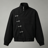Veste bomber surdimensionnée de style chinois personnalisée, légère, coupe-vent, en tissu 100% polyester