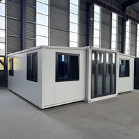 Casa Contenedor Expandible de Doble Ala, Pre-fabricada en Fábrica, Sin Necesidad de Montaje en Sitio, Duradera, para Alojamiento Temporal y Oficina de Campo