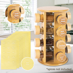<span class=keywords><strong>Portaspezie</strong></span> girevole in bambù per cucina organizzatore per barattoli di spezie da 12 bottiglie espositore da banco supporto per ripiano accessori da cucina - Product Image 5