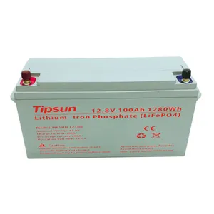 Tipsun 12v100ah אחסון אנרגיה סולארית מערכת Lifepo4 סוללה ליתיום יון סוללות