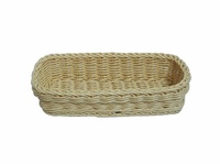 Multifunctionele handgeweven ecologische PP rotan bestekmand voor vork mes, wasbaar, kleine maat voor restaurant catering
