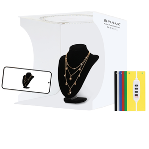 Puruz 30cm porta USB foto illuminazione Studio Kit pieghevole 128 pz perline anello luce pannello 6 colori fondali per fotografia alluminio - Product Image 2