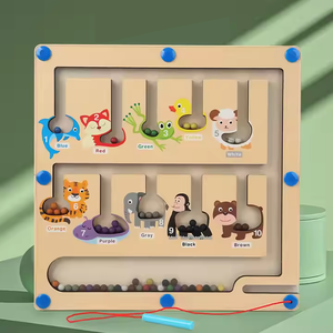 Hot Sale Wooden Number Maze Puzzles Board Juguetes Sensory Activities Color Sorting Playing Educational Learning Toys for Kid CE - Product Image 5