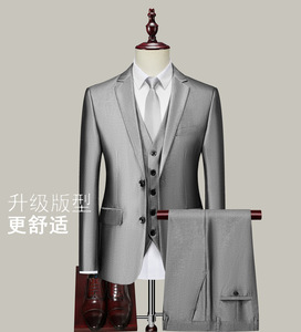 Fashion <strong>Silver</strong> Men Business <strong>Suit</strong> Set 3 Pieces Men <strong>Suits</strong> 3 Pieces Groom Wear Formal Office <strong>Suit</strong> for Men - Product Image 5