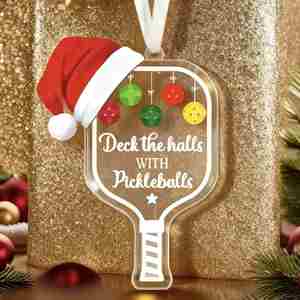 Adornos Acrílicos Decorativos de Pickleball para Navidad, Adornos Colgantes para Árboles y Decoración de Interiores - Product Image 1