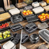 Fabrieksgroothandelsprijs Biologisch afbreekbare wegwerp transparante voedselverpakking voor broodjes, pizza, hamburger, sushi, fruitsalade