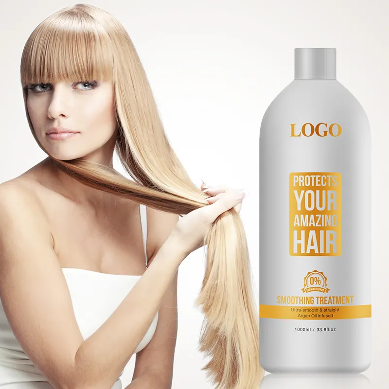 Custom OEM 1000ML Professional Formula Proven Amazing Results Protein Gold Brazilian Keratin Hair Treatment