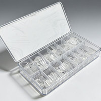 Vente en gros de faux ongles de luxe Winsome Beauty, pré-conçus, longs, en PMMA, à couverture complète, 600 pièces, moitié transparents, moitié mats, pour les doigts